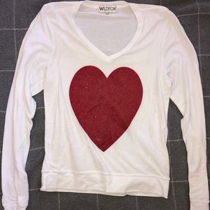 Wildfox shimmer heart sweater Small